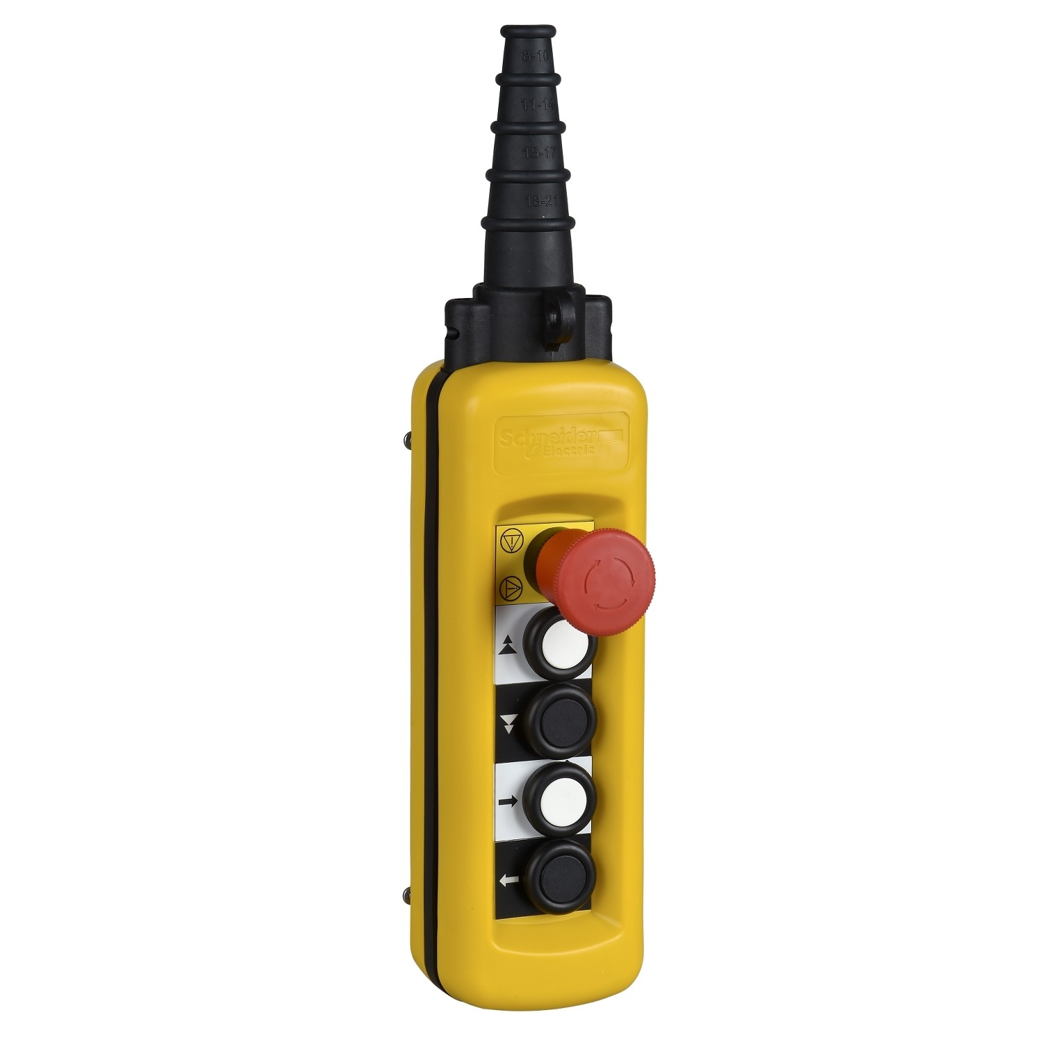 Pendant control station XAC-A - 4 pushbuttons 1 Emergency stop