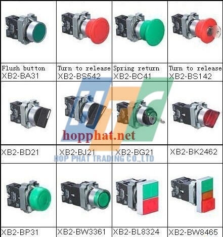 Nút nhấn, đèn báo, công tắc xoay XB2
