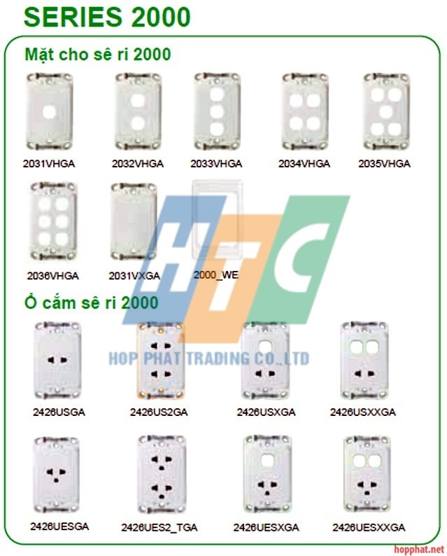 Công tắc, ổ cắm series 2000