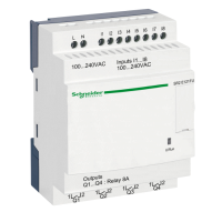 12 I/O, 120-240Vac, 8 inputs, 4 relay outputs, with clock