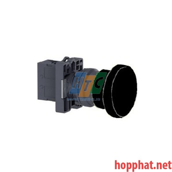 Nút nhấn thả đầu nấm Ø22, N/O, đường kính Ø60mm, màu đen - XA2EC21_60