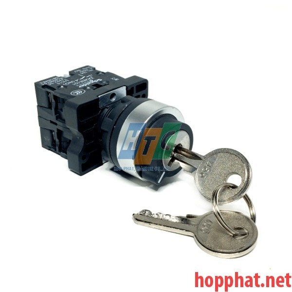 Công tắc xoay có khóa Ø22, tay nắm ngắn: 3 vị trí, 2N/O - XA2EG03