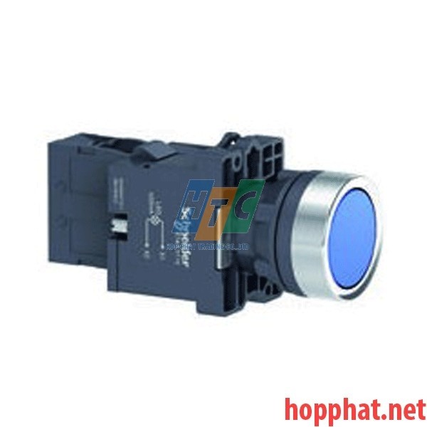 Nút nhấn có đèn báo Ø22, điện áp 220V AC, N/O, màu xanh dương - XA2EW36M1